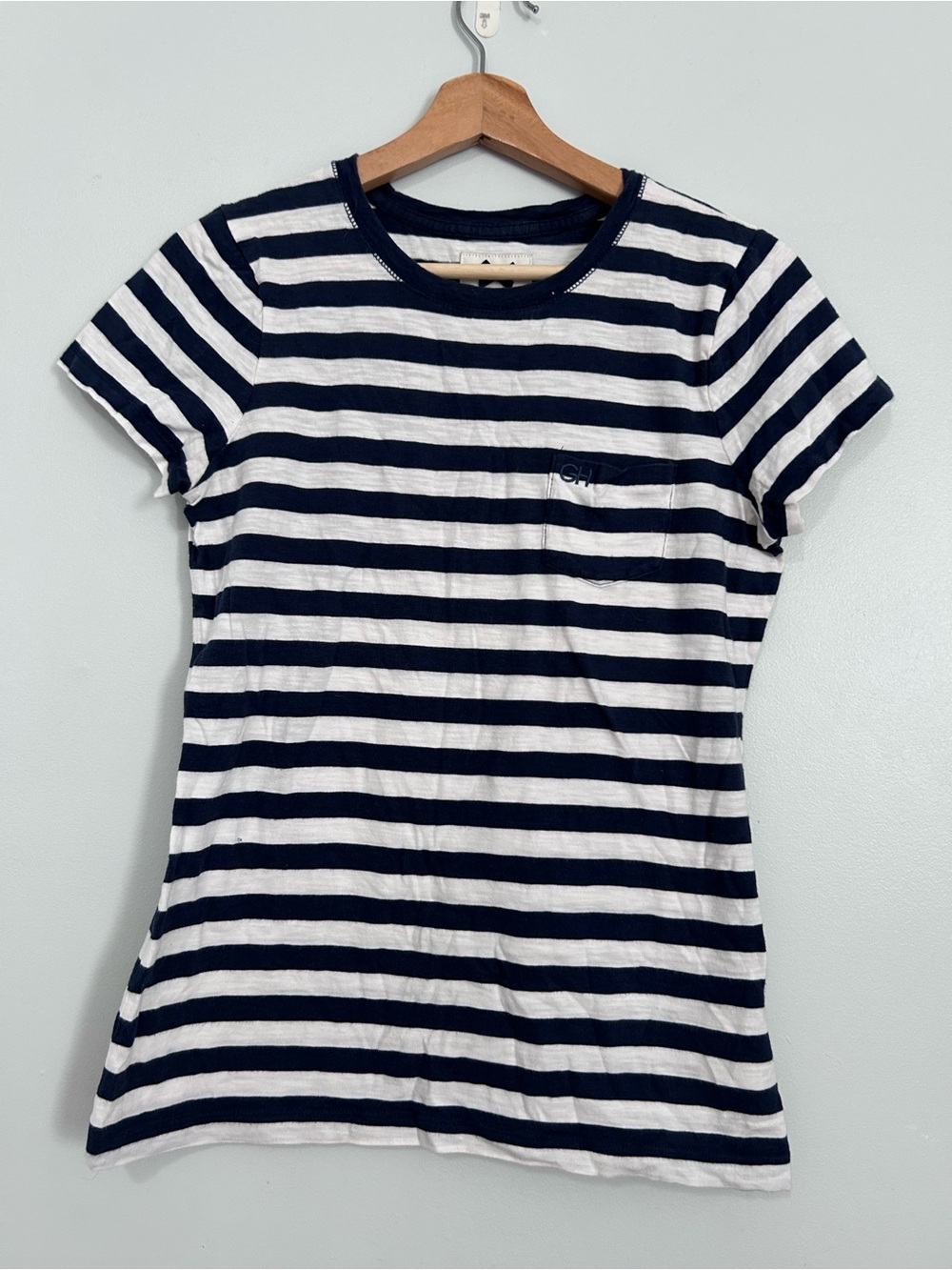 Gilly Hicks Navy & White Striped Crew Tank L